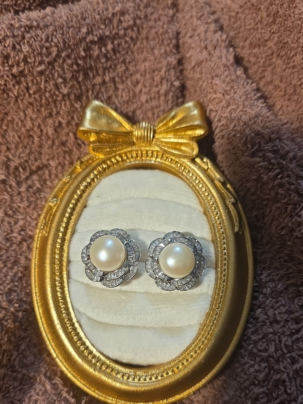 Classic Pearl & CZ Floral Stud Earrings